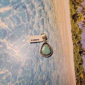 Blue Turquoise Sterling Silver Teardrop Pendant